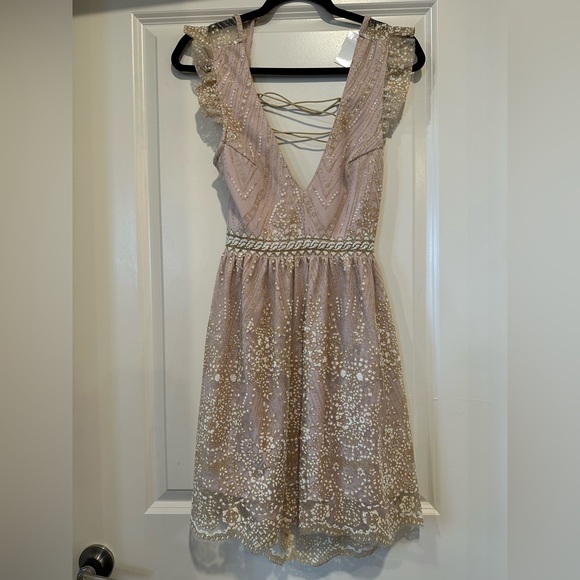 Dusty pink Hello Molly embellished dress size XS - Picture 1 of 5